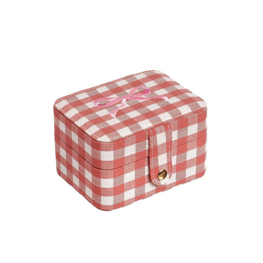 Rockahula - Schmuchschatulle in rosa kariert mit Schleife