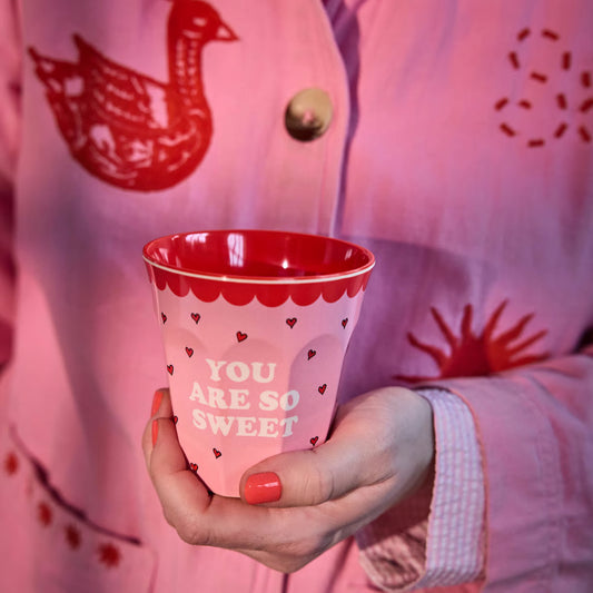 Rice - Snoopy Becher " You are so Sweet" in Rosa /rot