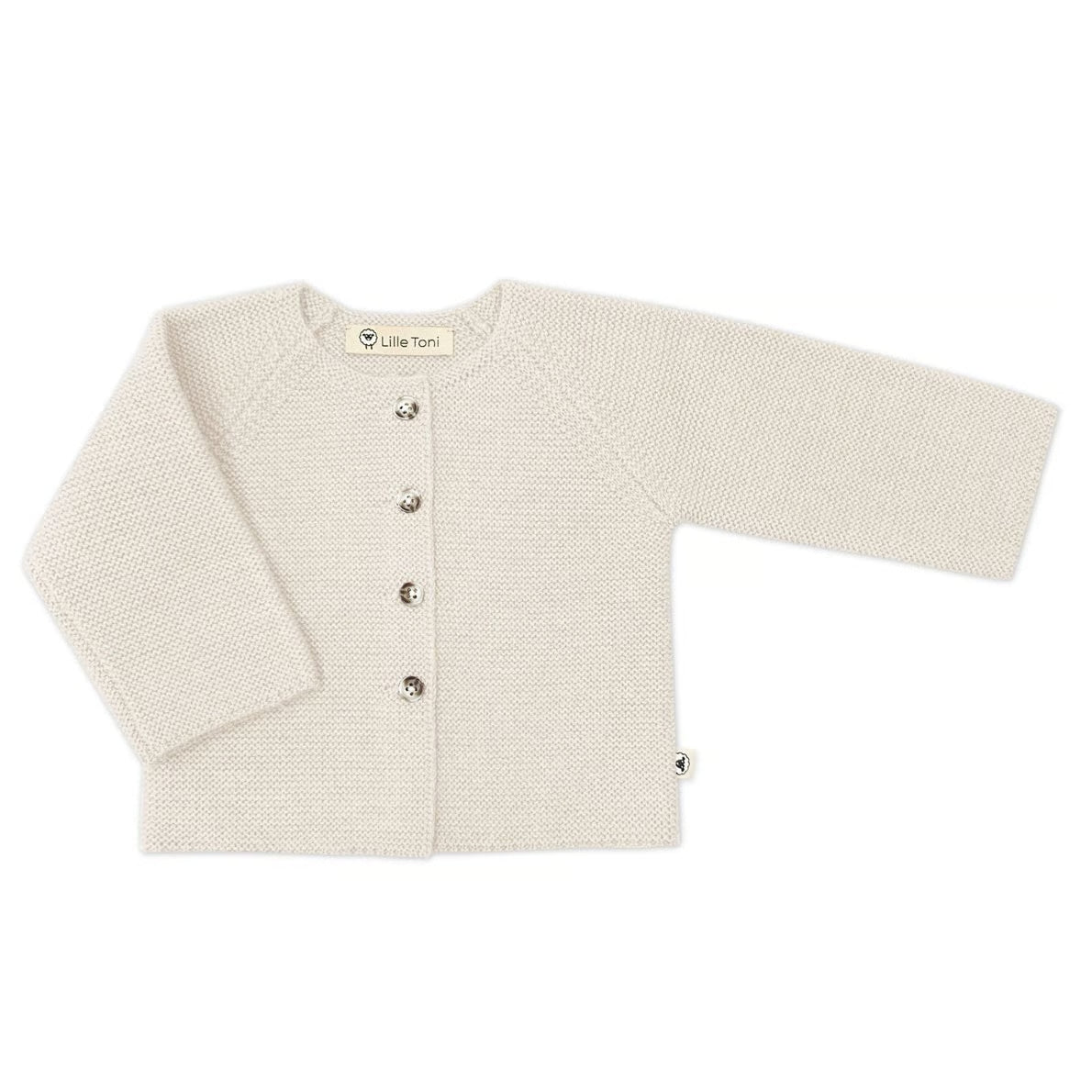 Lille Toni- superweiche Baby Strickjacke Emil in Creme mitwachsend