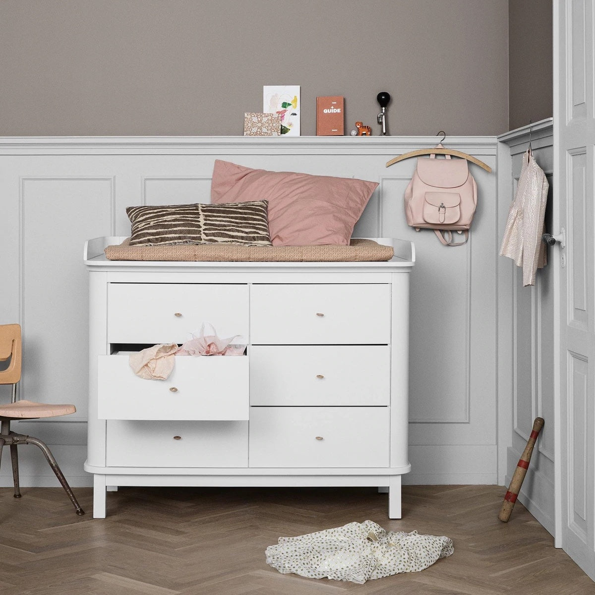 Oliver Furniture - Wood Wickelkommode inkl. Wickelausatz, Groß - Weiß
