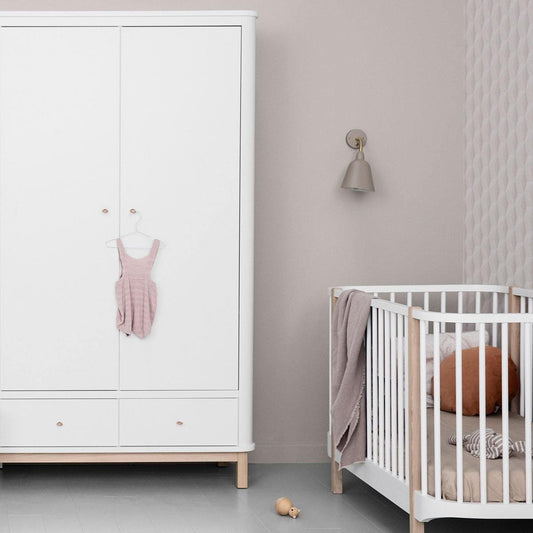 Oliver Furniutre  - Wood 2er Kleiderschrank in Weiss/Eiche
