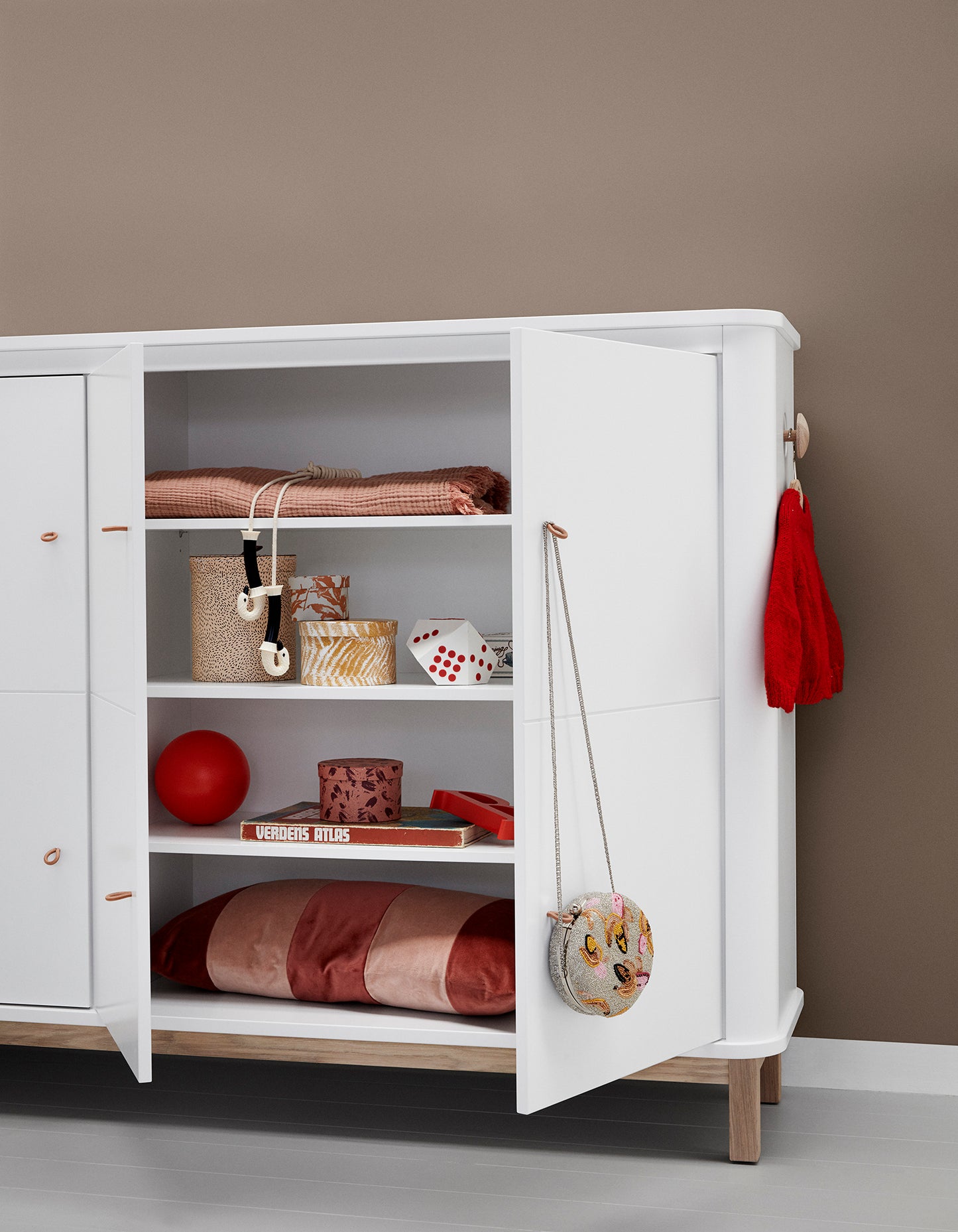 Oliver Furnitue Wood Multi-Schrank - Weiß/ Eiche