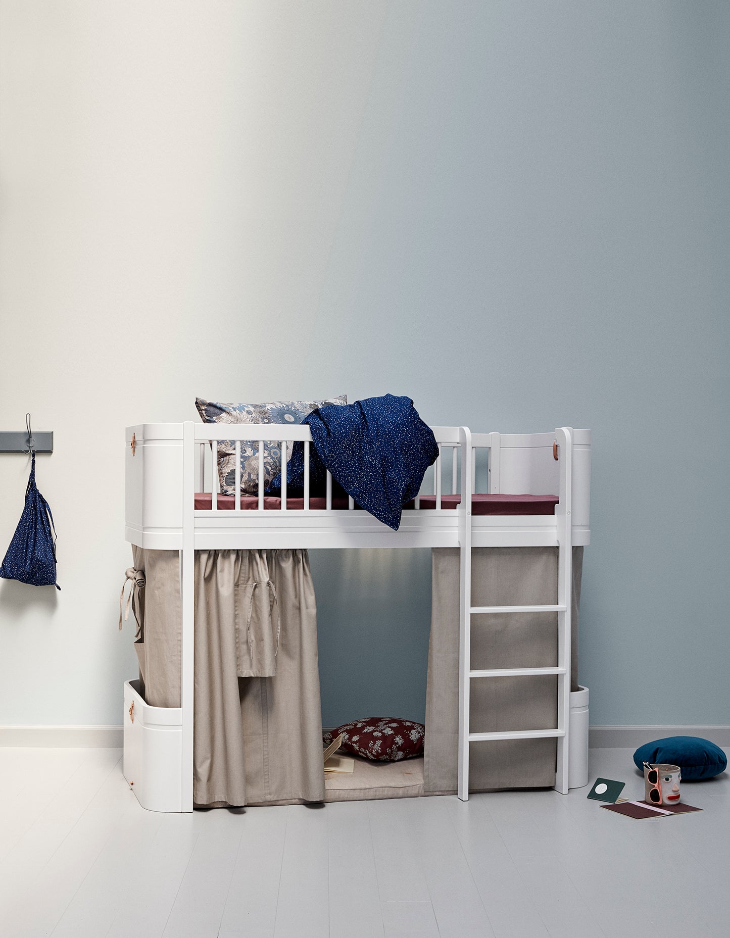 Oliver Furniture Vorhang Wood Halbhohes Hochbett - Natur