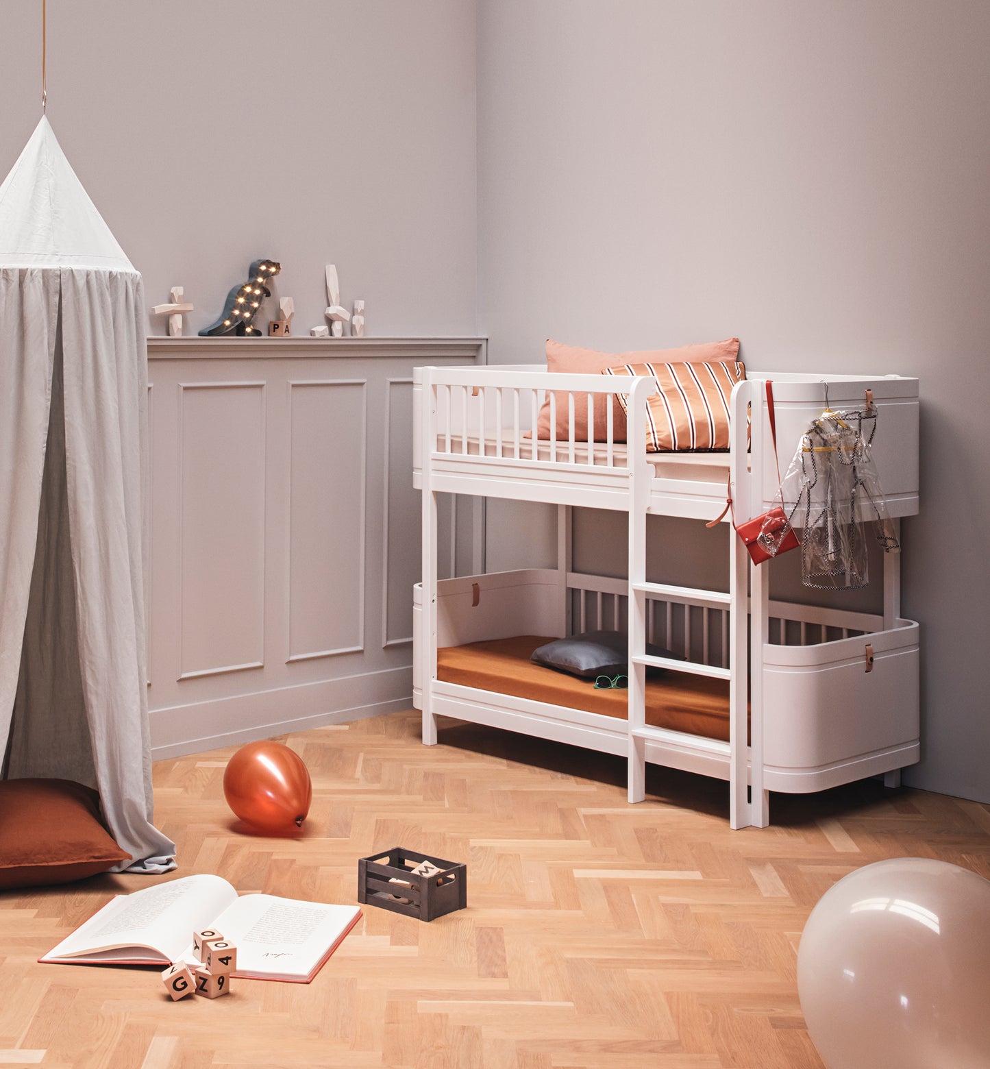 Oliver Furniture Wood Mini+ Halbhohes Etagenbett - in Weiß