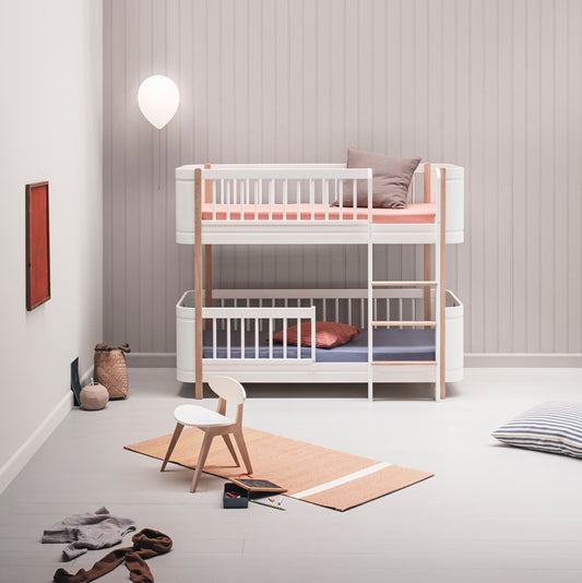 Oliver Furniture Wood Mini+ Halbhohes Etagenbett - Weiß/ Eiche