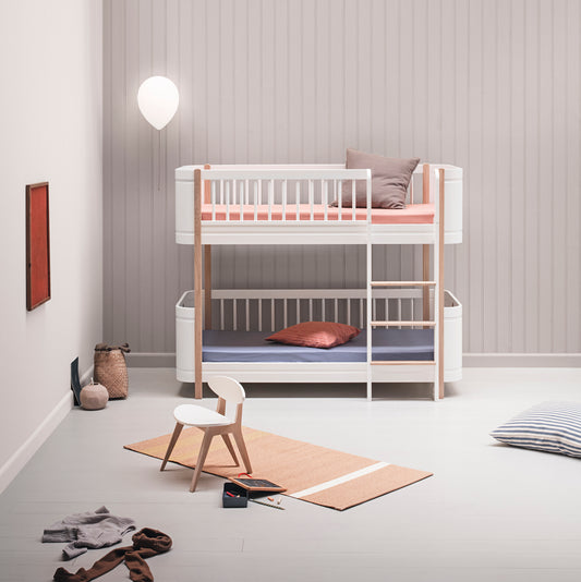 Oliver Furniture Wood Mini+ Halbhohes Etagenbett - Weiß/ Eiche