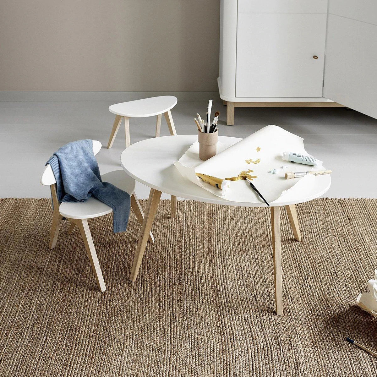 Oliver Furniture Wood Mini + Babybett in weiss/eiche ohne Umbau
