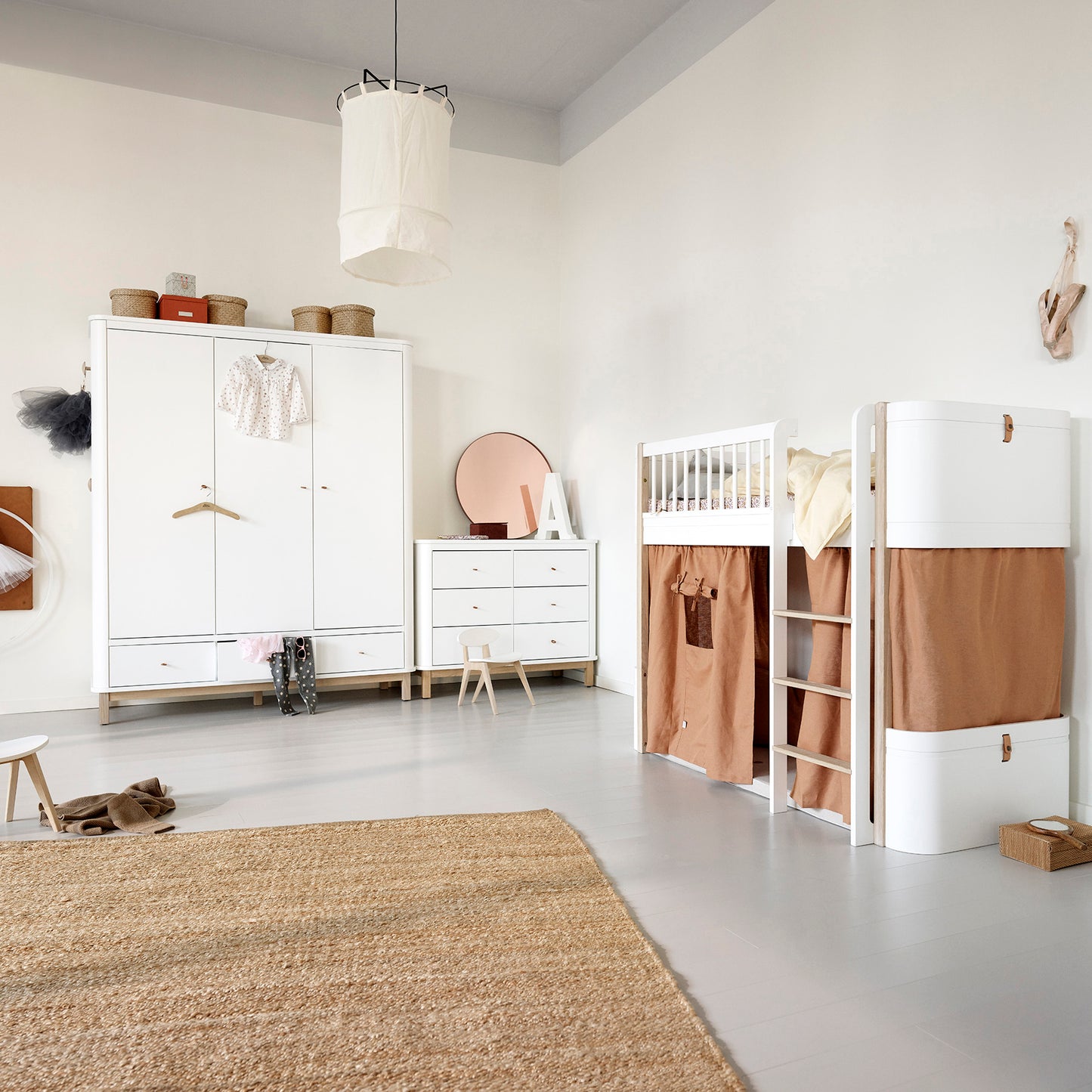 Oliver Furniture Vorhang Wood Mini+ Halbhohes Hochbett - Karamell