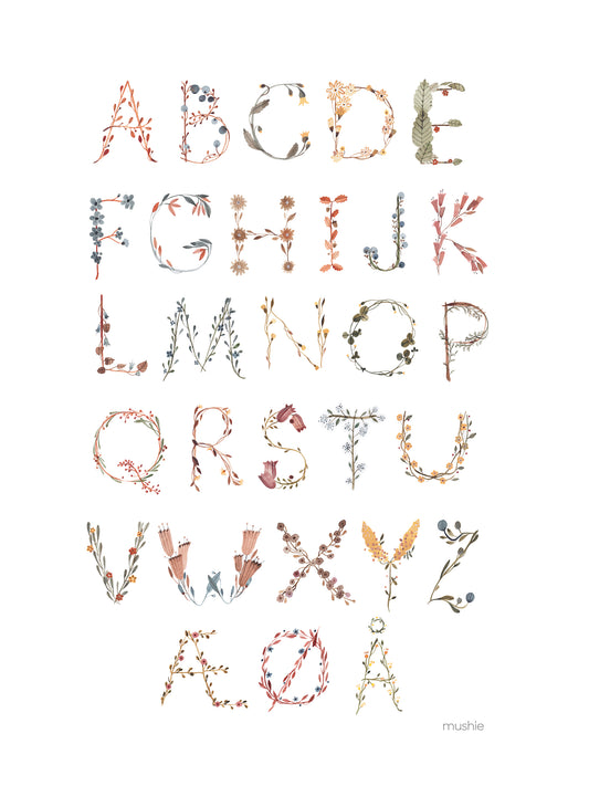 Mushie Poster Alphabet - Poster Alphabet