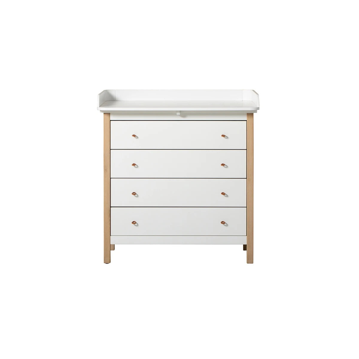 Oliver Furniture Wood Wickelkommode mit 4 Schubladen in weiss /eiche