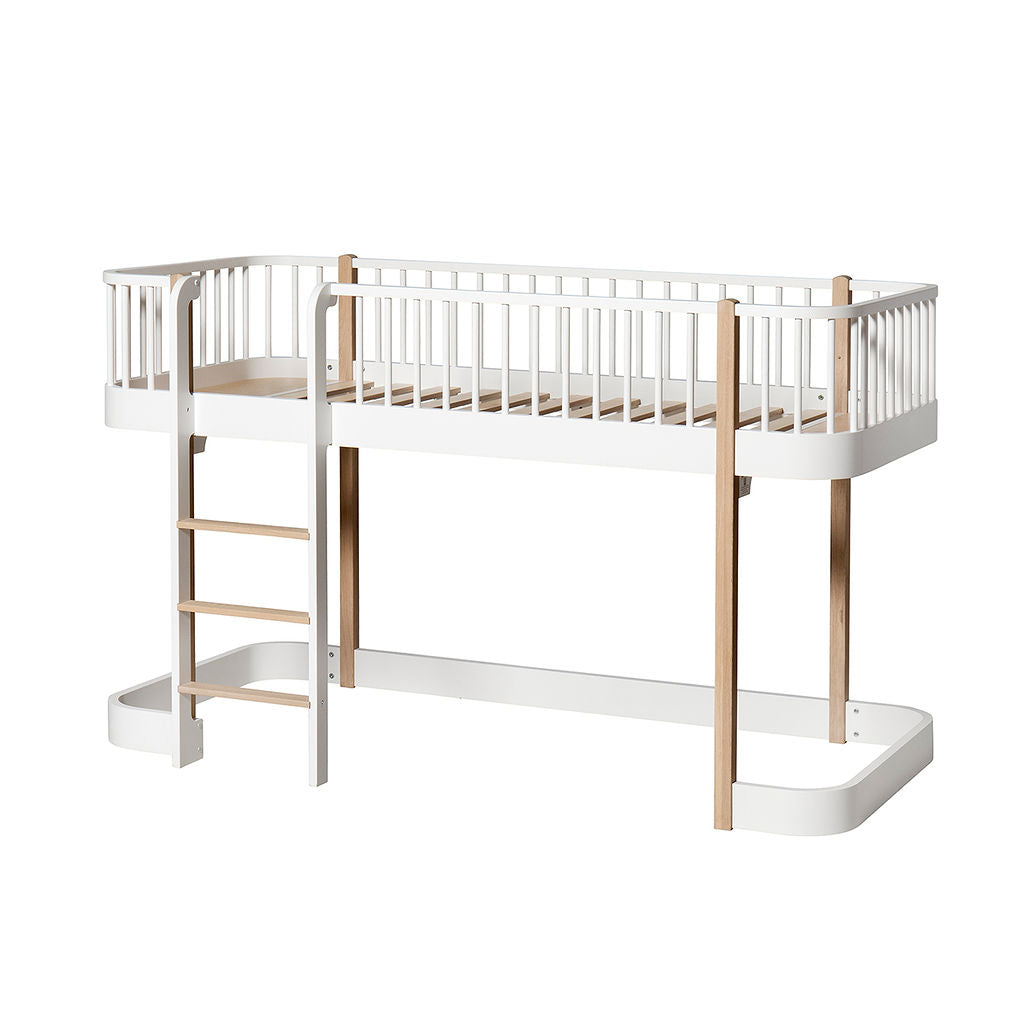 Oliver Furniture Wood Original Halbhohes Hochbett - Weiß/ Eiche