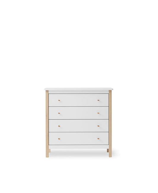 Oliver Furniture - Wickelkommode mit 4 Schubladen in weiss eiche