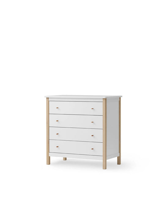 Oliver Furniture - Wickelkommode mit 4 Schubladen in weiss eiche
