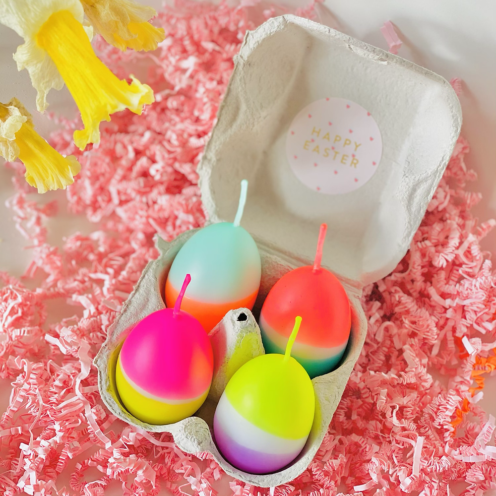Pink Stories - Dip Dye Eggs 4er Set Frohe Ostern Neonfarben
