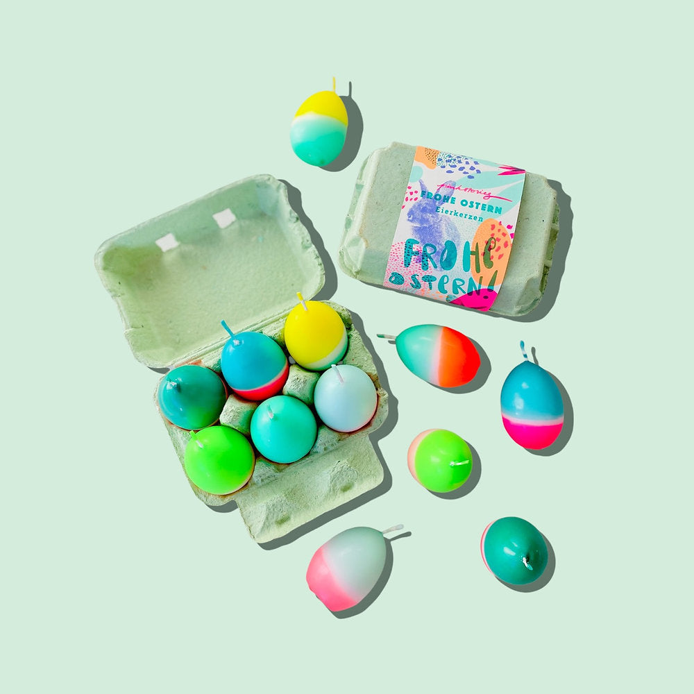 Pink Stories - Dip Dye Eggs 6er Set Frohe Ostern Neonfarben Sixpack Green